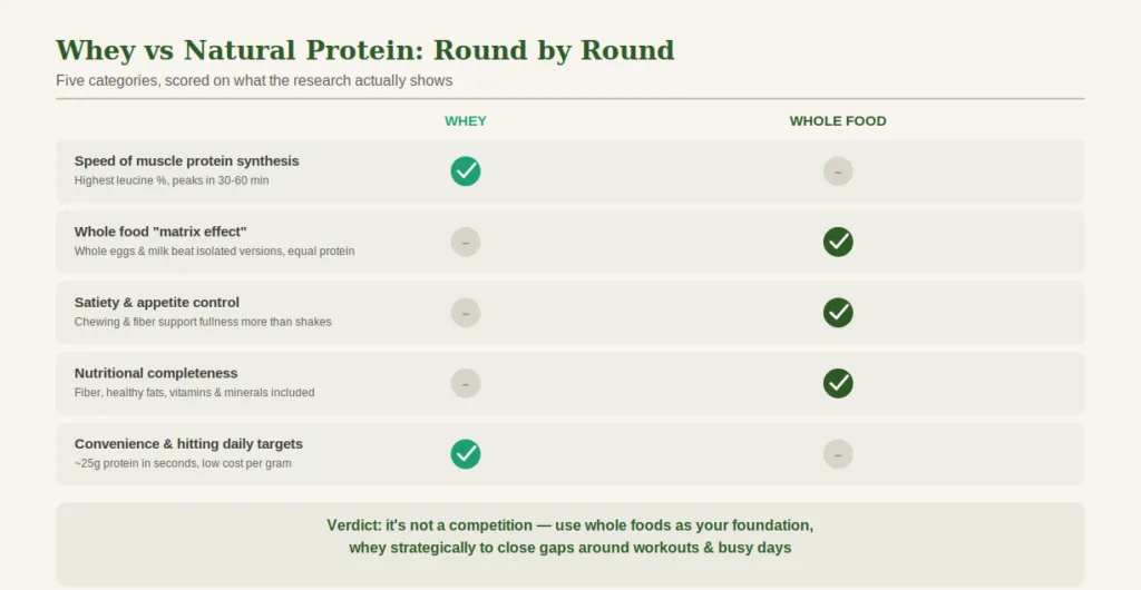 whey vs natural protein scorecard