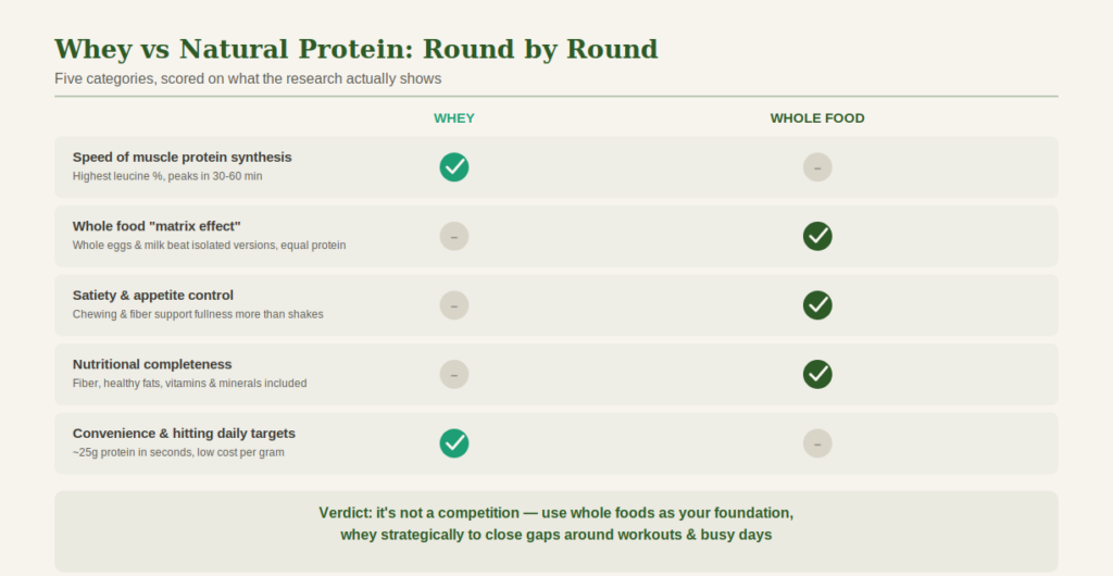 whey vs natural protein scorecard